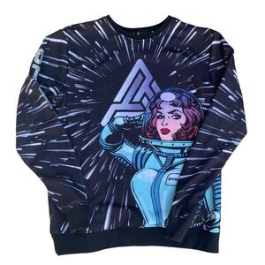 Black Pyramid Cosmic Graphic Crewneck Sweater XL